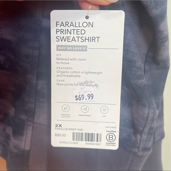 Athleta Blue Farallon Print Sweatshirt - Picture 5 of 8